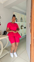 Cerise pink linen set (pre-order)