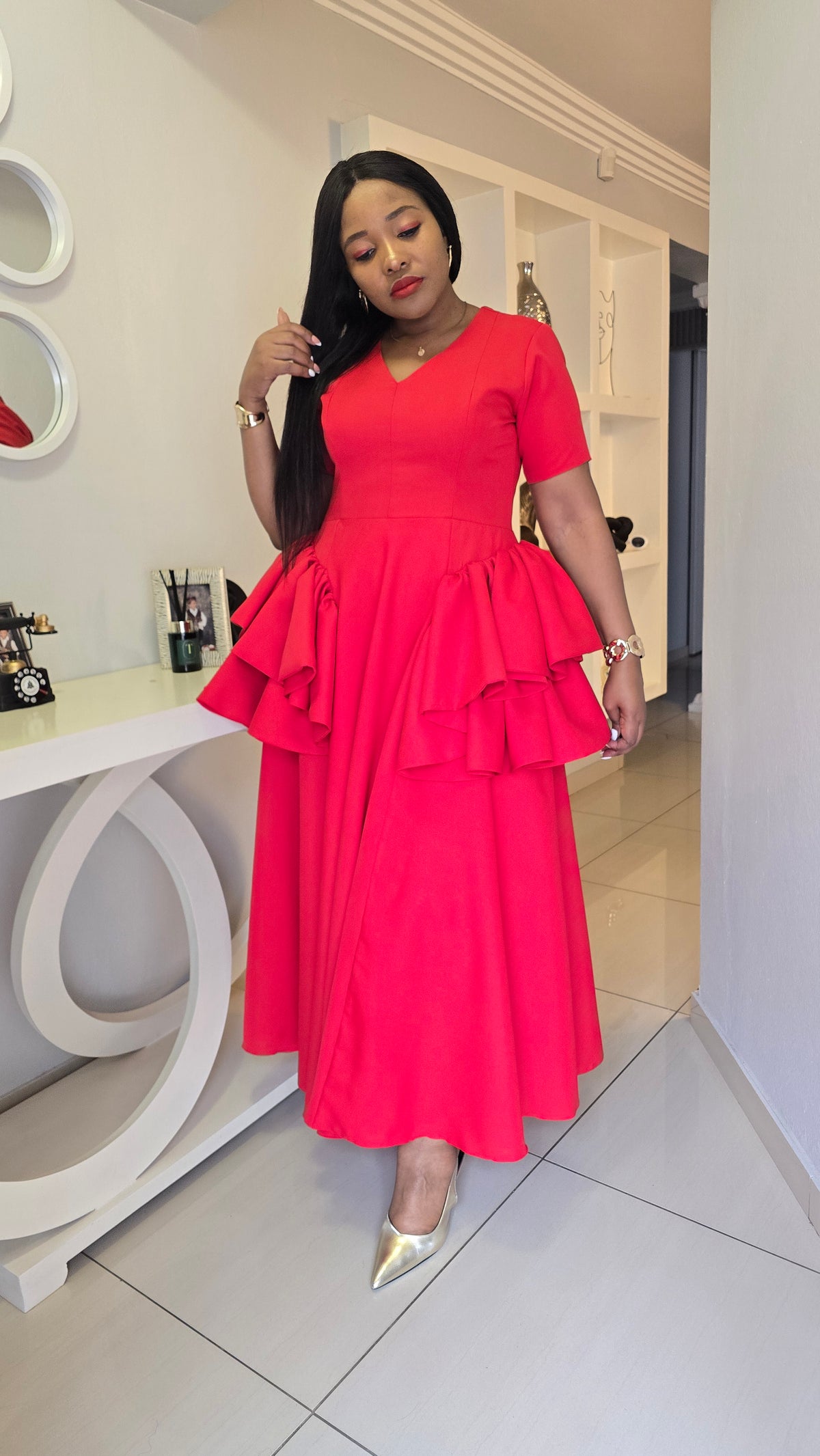 Kumkanikazi Dress -Red